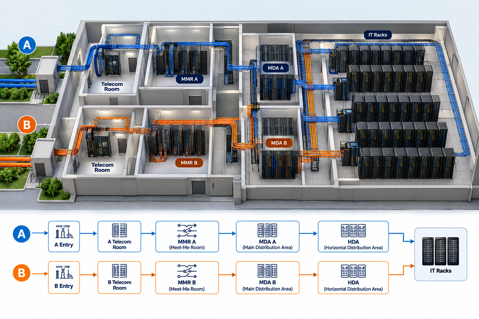 Best Practices for Data Center Network Rooms, Meet-Me Rooms, and Telecommunications Distribution Infrastructure
