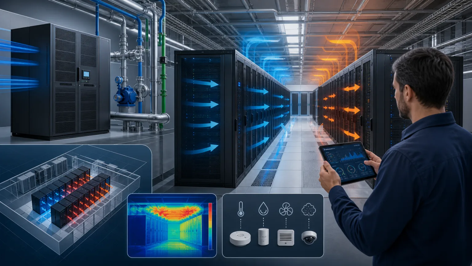 أساسيات تبريد مركز البيانات وإزالة الحرارة وتدفق الهواء والتحكم البيئي
