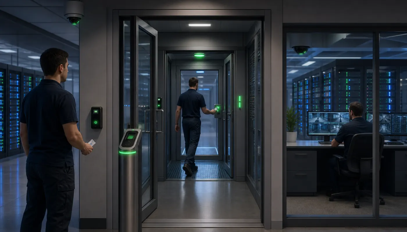 Data Center Access Control: Credentials, Mantraps, Anti-Passback and Least Privilege