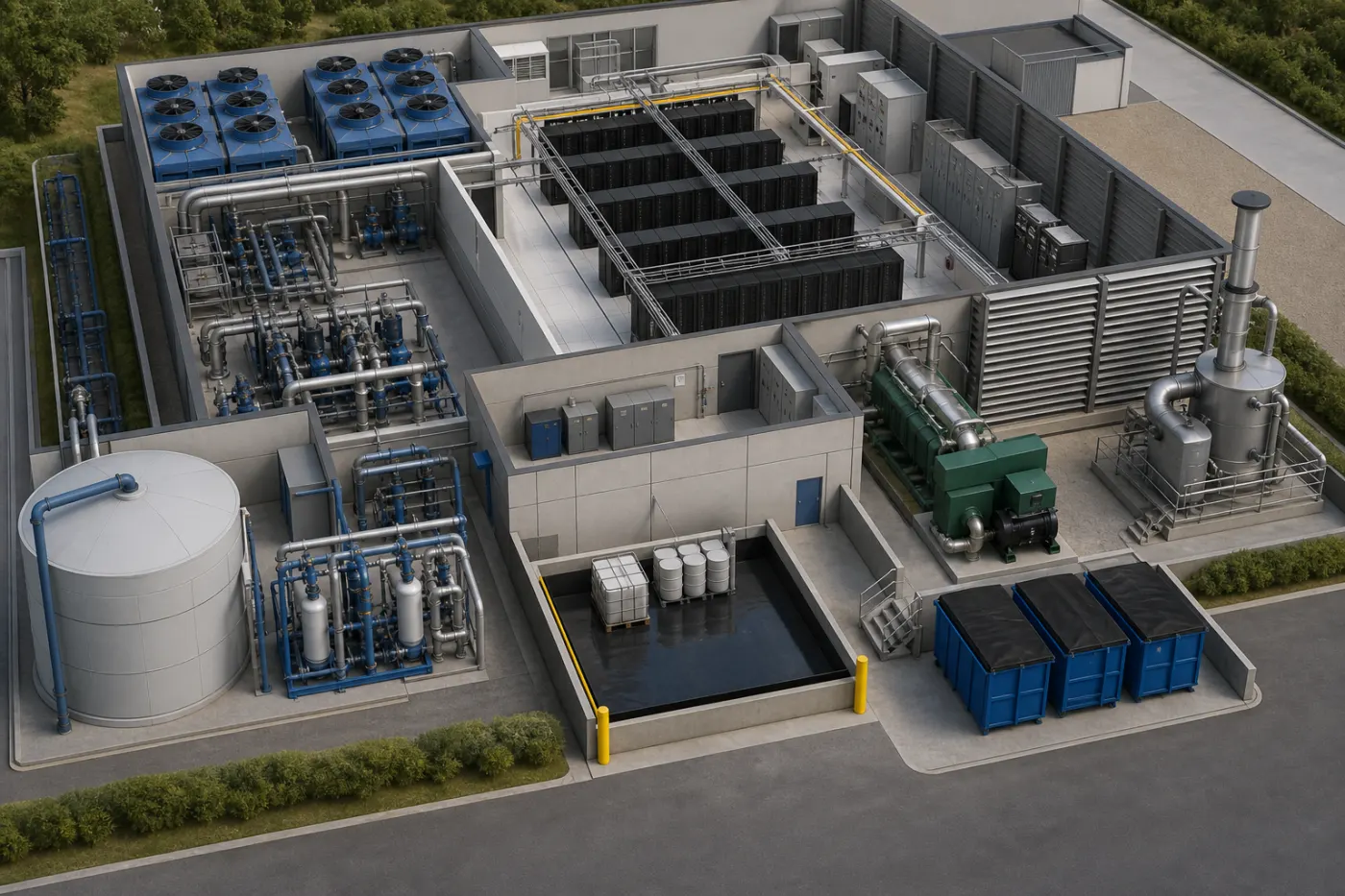 Environmental Management in Data Centers: Energy, Water, Waste, Emissions, Noise and Spill Control