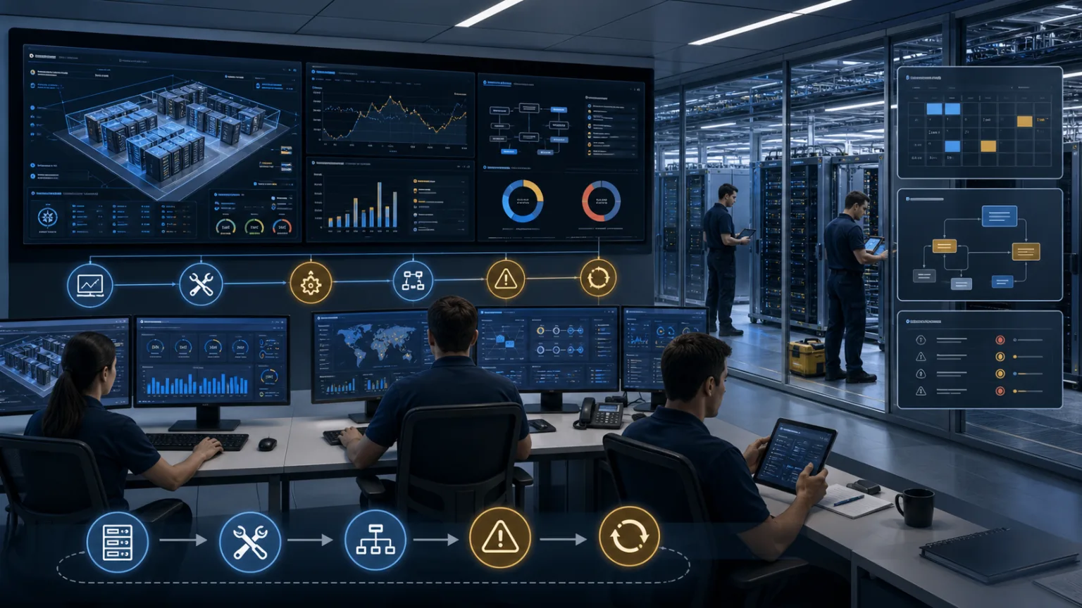 Data centre operations fundamentals covering monitoring, maintenance, change and incidents