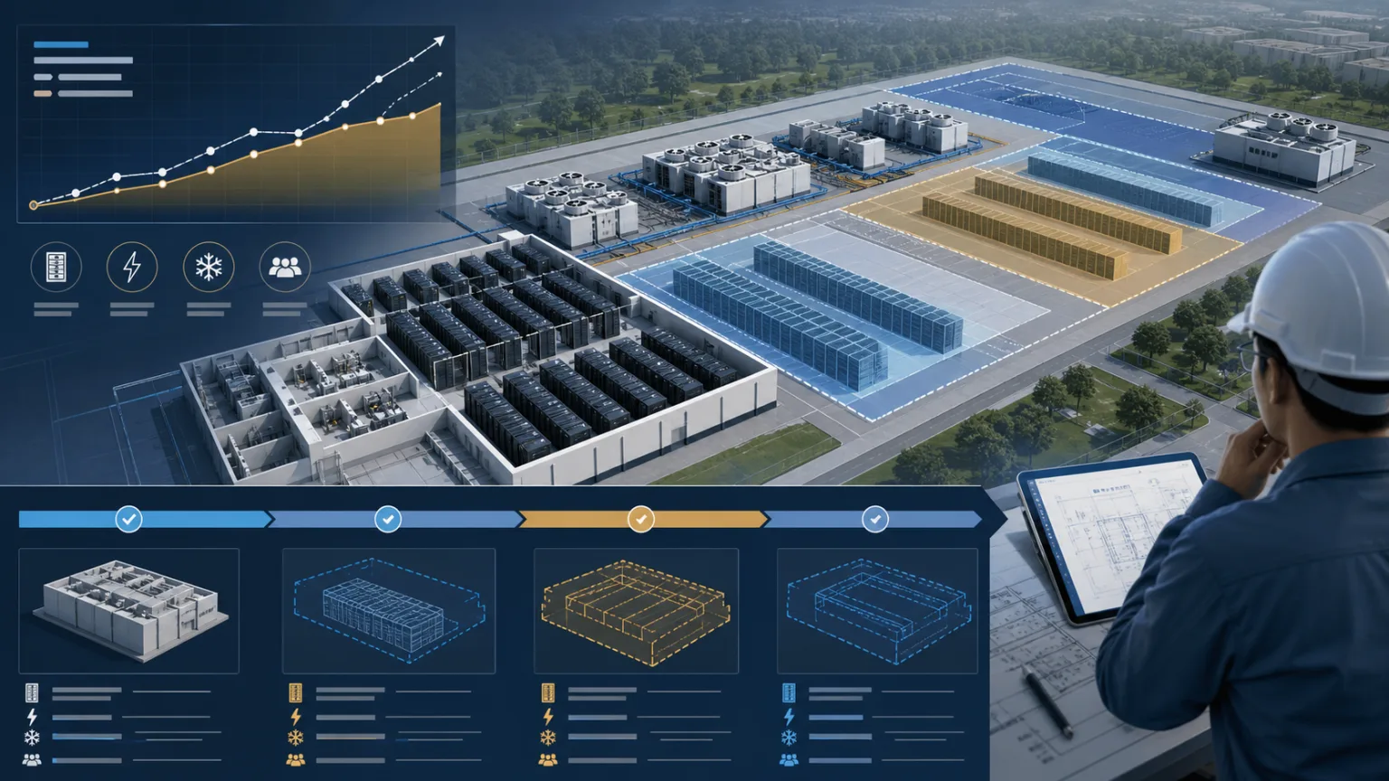 Phased data center expansion and demand planning
