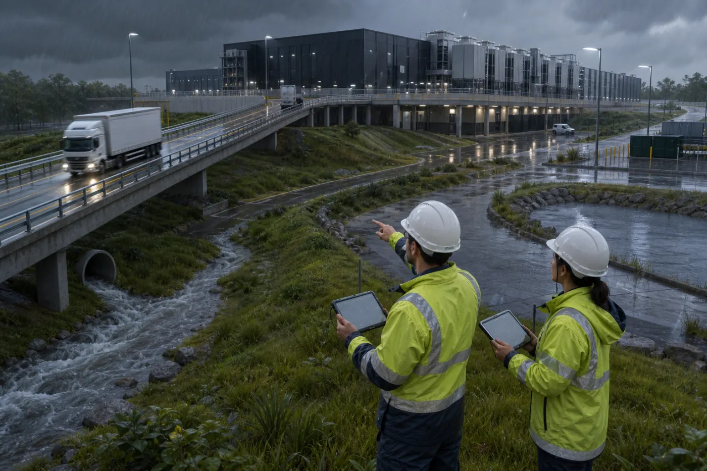 Site and Civil Engineering Drainage Flood Risk and Roads: A Comprehensive Data Center Engineering Guide