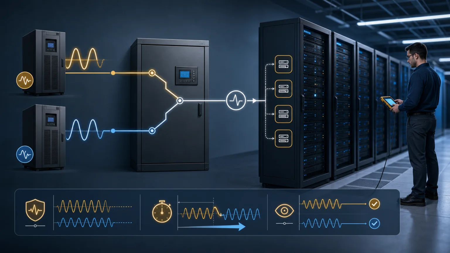 Static transfer switches protecting single-corded critical loads