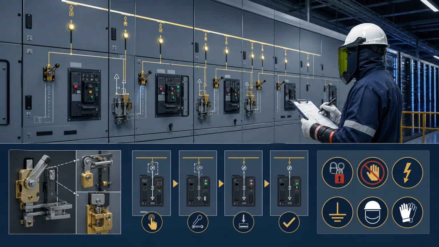 Switchgear interlocking and safe switching in data centers