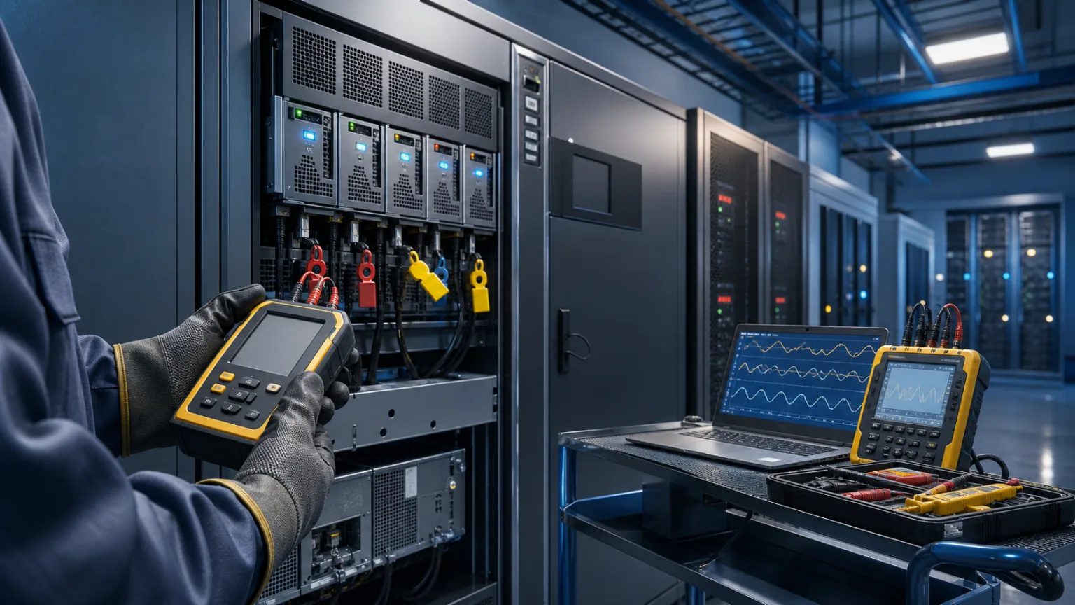 UPS maintenance and functional testing in a data center electrical room